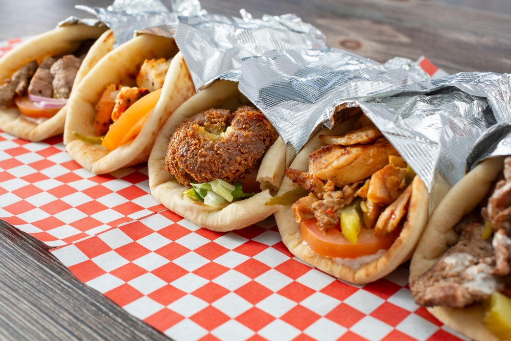 A,View,Of,A,Row,Of,Mediterranean,Wraps.